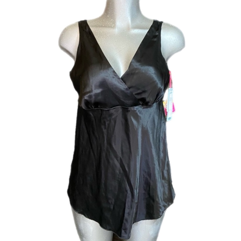 Old Navy Maternity Black Tank Top 100% Silk Pregnancy Sz Medium Party Cocktail